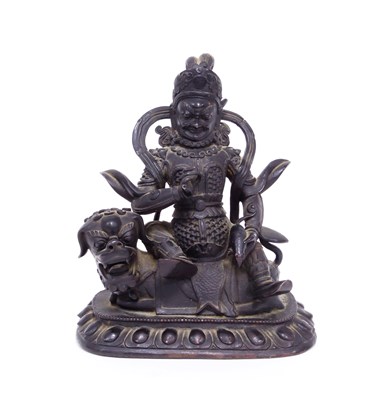 Lot 158 - A Sino-Tibetan bronze figure of Vaishravana...