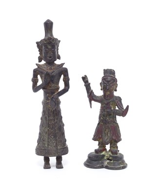 Lot 159 - A Chinese bronze figure of a guardian warrior,...