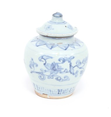 Lot 171 - A Chinese provincial jar and cover painted in...