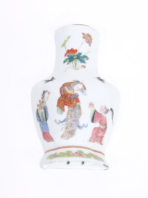 Lot 183 - A Chinese famille rose wall pocket painted...