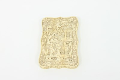 Lot 202 - A Cantonese ivory card case carved with...