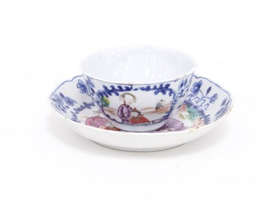 Lot 208 - A Chinese famille rose tea bowl and saucer,...