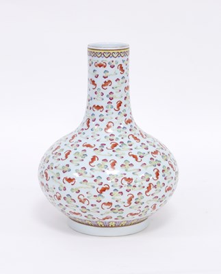 Lot 249 - A large Chinese famille rose bottle vase,...