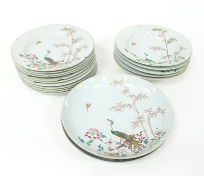 Lot 288 - A Chinese famille rose part dinner service,...