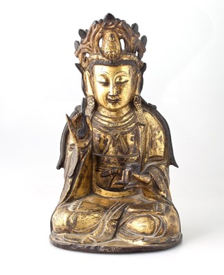 Lot 297 - A Chinese gilt bronze figure of Guanyin, late...