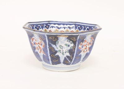 Lot 301 - A Japanese Imari octagonal bowl, painted with...