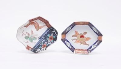 Lot 302 - A Japanese Imari shaped rectangular tray,...