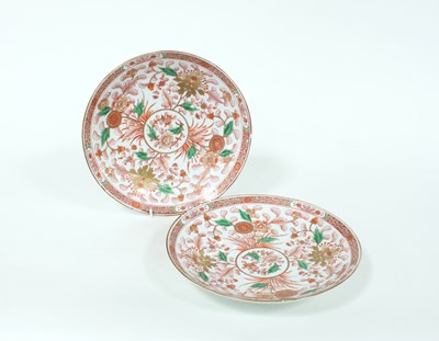 Lot 323 - A pair of Chinese Imari plates, 18th Century,...