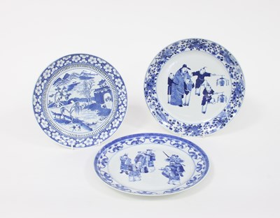 Lot 324 - Two Chinese blue and white plates, 19th...