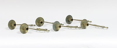 Lot 335 - Six 18th Century brass candle arms from a...