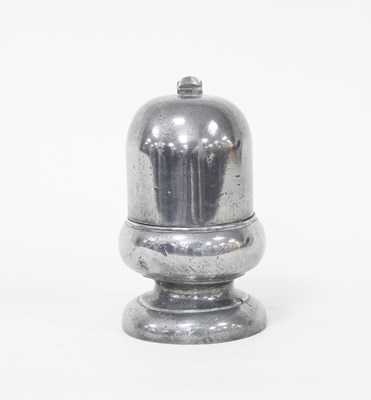 Lot 367 - A large pewter acorn shaped string box and cover