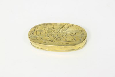 Lot 390 - An 18th Century Dutch brass tobacco box...