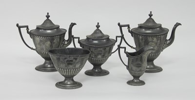 Lot 396 - A Britannia metal five-piece tea and coffee...