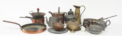 Lot 408 - Sundry copper, pewter and brass including...