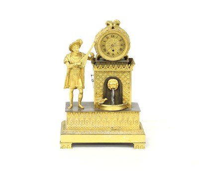 Lot 416 - A 19th Century French ormolu mantel clock, the...