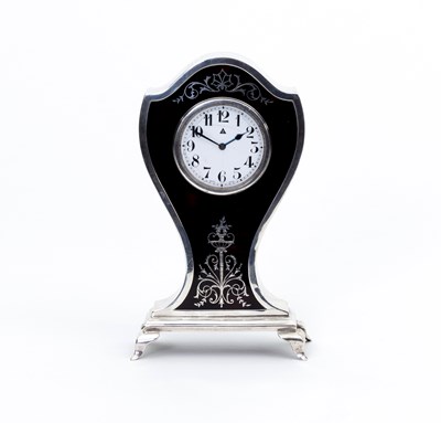 Lot 426 - A silver eight-day clock, ESB, Birmingham 1921,...