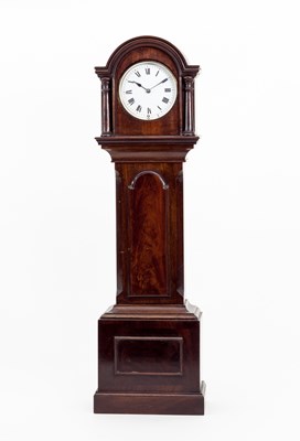 Lot 439 - A miniature mahogany longcase clock case, the...