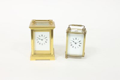 Lot 441 - Two gilt brass carriage clocks (both in need...