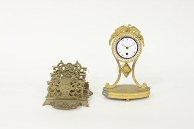 Lot 454 - A French gilt metal mounted mantel clock, the...