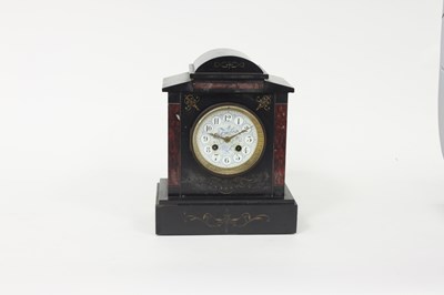 Lot 464 - A black marble cased mantel clock, fitted a...