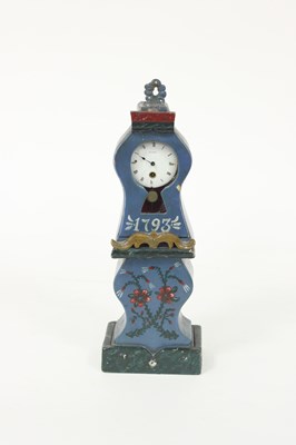 Lot 472 - A miniature longcase clock, fitted a white...