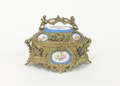 Lot 516 - A French gilt metal casket with Paris...