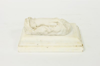 Lot 520 - A 19th Century carved marble study of a hand,...