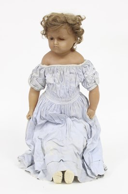 Lot 528 - A Lucy Peck poured wax doll with fixed eyes...