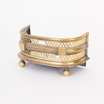 Lot 550 - A Victorian dolls house brass fender, pierced...