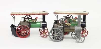 Lot 563 - Two Mamod showman's engines, green, red and...