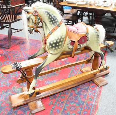 Lot 581 - An Ayres rocking horse, dapple grey with...