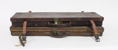 Lot 591 - A leather shotgun case bearing a label Charles...