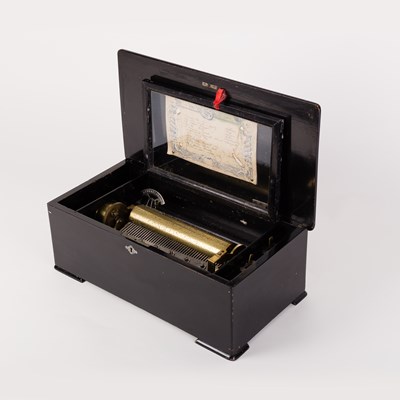 Lot 608 - A 19th Century musical box in a walnut case,...