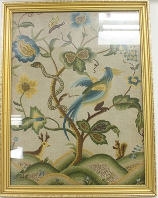 Lot 617 - A panel of Jacobean style needlework,...