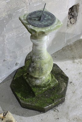 Lot 686 - A sundial with baluster column support, 79cm high