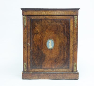 Lot 719 - A Victorian walnut side cabinet with scroll...