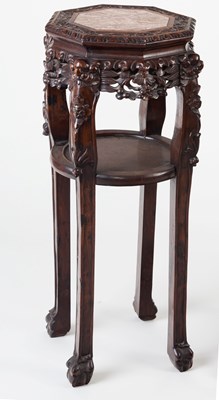 Lot 734 - A Chinese hardwood jardini??re stand with...