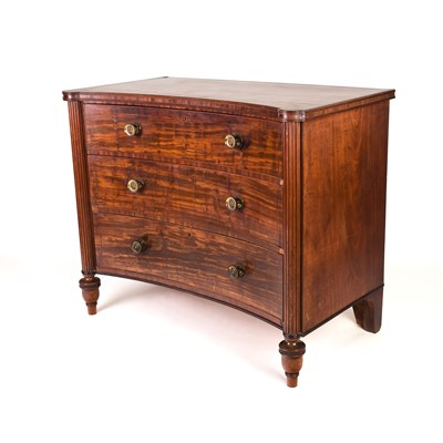 Lot 753 - A fine George III mahogany concave chest of...