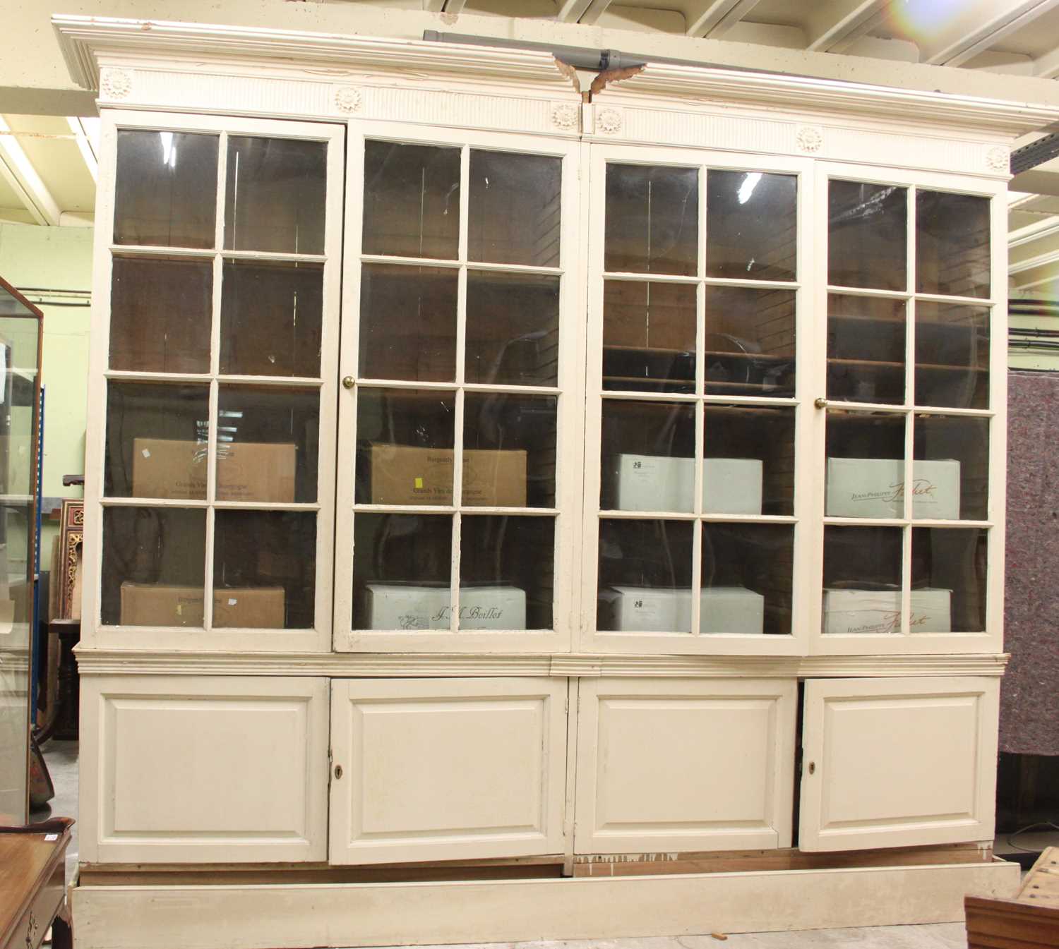 Lot 755 - A very large 19th Century painted pine library...