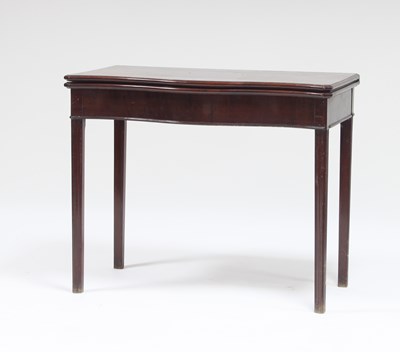 Lot 765 - A George III mahogany serpentine card table...