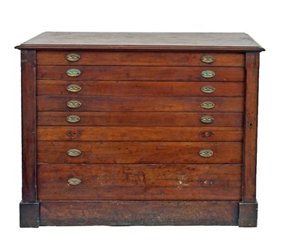 Lot 768 - A 19th Century folio chest of seven long...