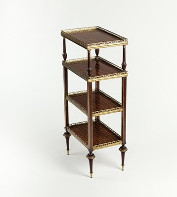 Lot 774 - A four-tier trellis veneered etage?re, with...