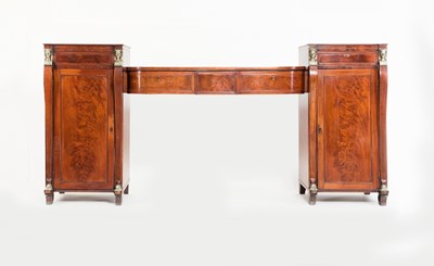 Lot 784 - A Regency mahogany pedestal sideboard, the...