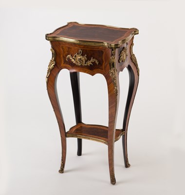 Lot 800 - A Louis XV style burr walnut table, the...