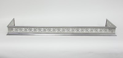 Lot 803 - A pierced steel fire curb, 118cm wide