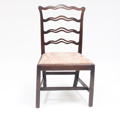 Lot 823 - A George III mahogany ladderback dining chair...