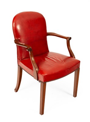 Lot 272 - A 20th century mahogany open armchair