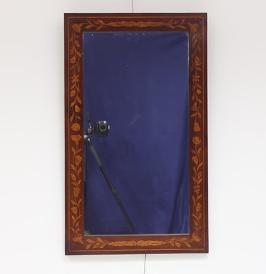 Lot 845 - A Dutch floral marquetry mirror with...