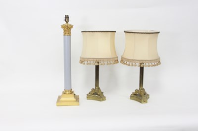 Lot 866 - A gilt brass and plastic Corinthian column...