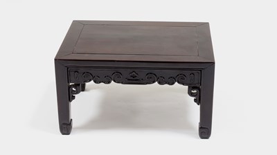 Lot 886 - A Chinese hardwood rectangular low table, the...